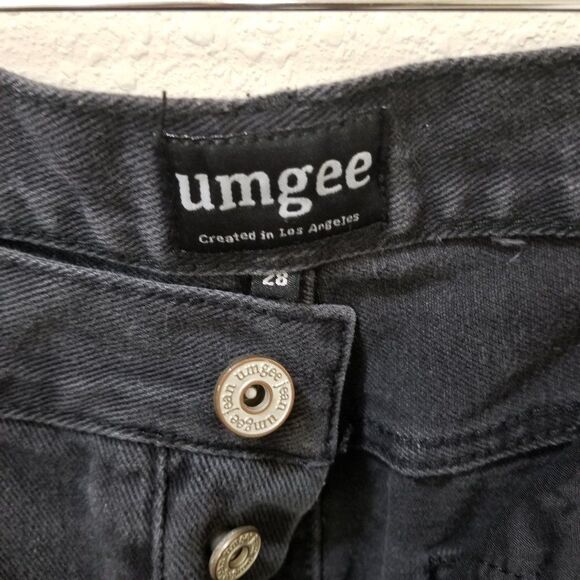 Umgee Raw Hem Washed Black Denim Mini Skirt Size 28 (M) - Picture 5 of 5